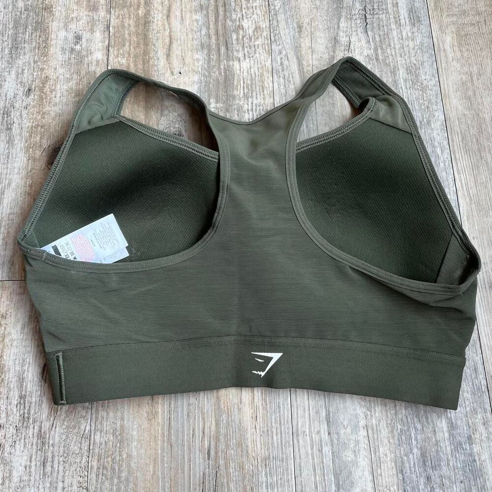 Gymshark Sports Bra Women's M Green and Khaki